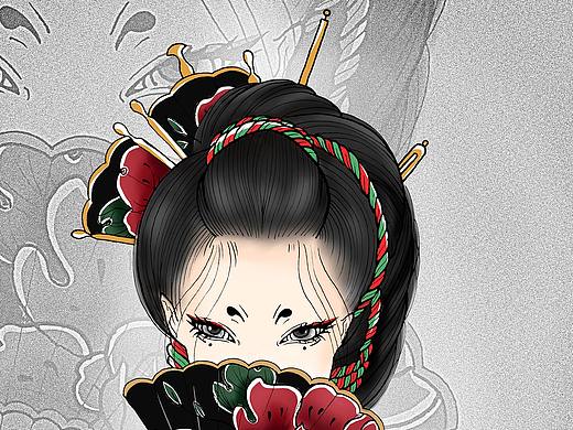 艺伎纹身图（个人主页-ZNTU2NTI4MjA=） - 绘画 - 站酷设计师禾火火的lemon原创素材 - 站酷ZCOOL