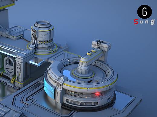 3D works——科幻基地设定