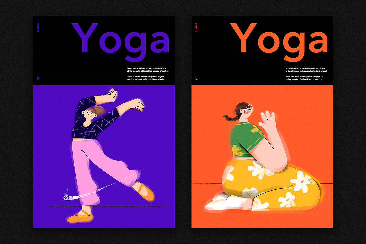 Sports Girl 字母人物插画