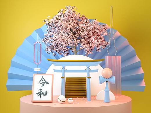 令和 c4d+octane 日本新年号和风场景