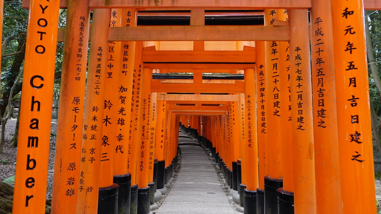 【京都】伏见稻荷大社千鸟居，瞥见那一缕橘色阳光（图ZMTk2OTczMjEy） - 环境/建筑摄影 - 站酷设计师keke奇遇记原创素材 - 站酷ZCOOL