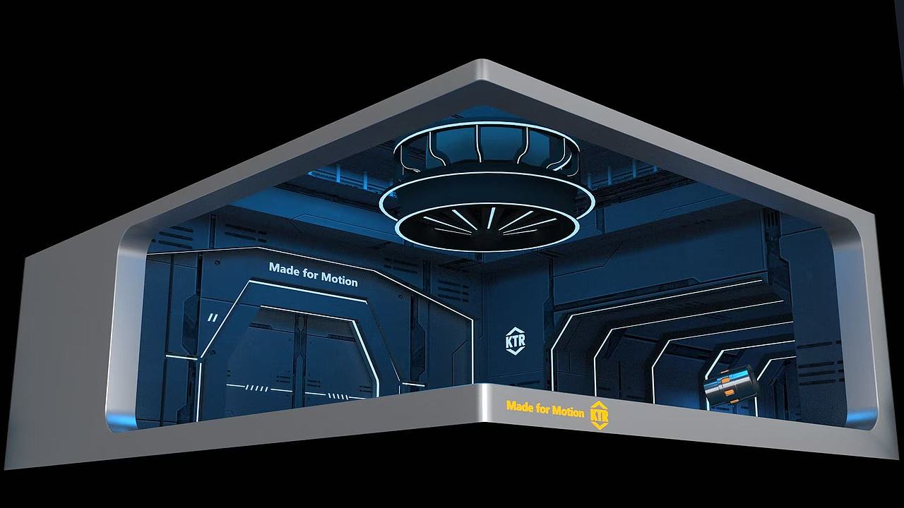 会展展台客户案例,德国开天传动反投裸眼3D展台