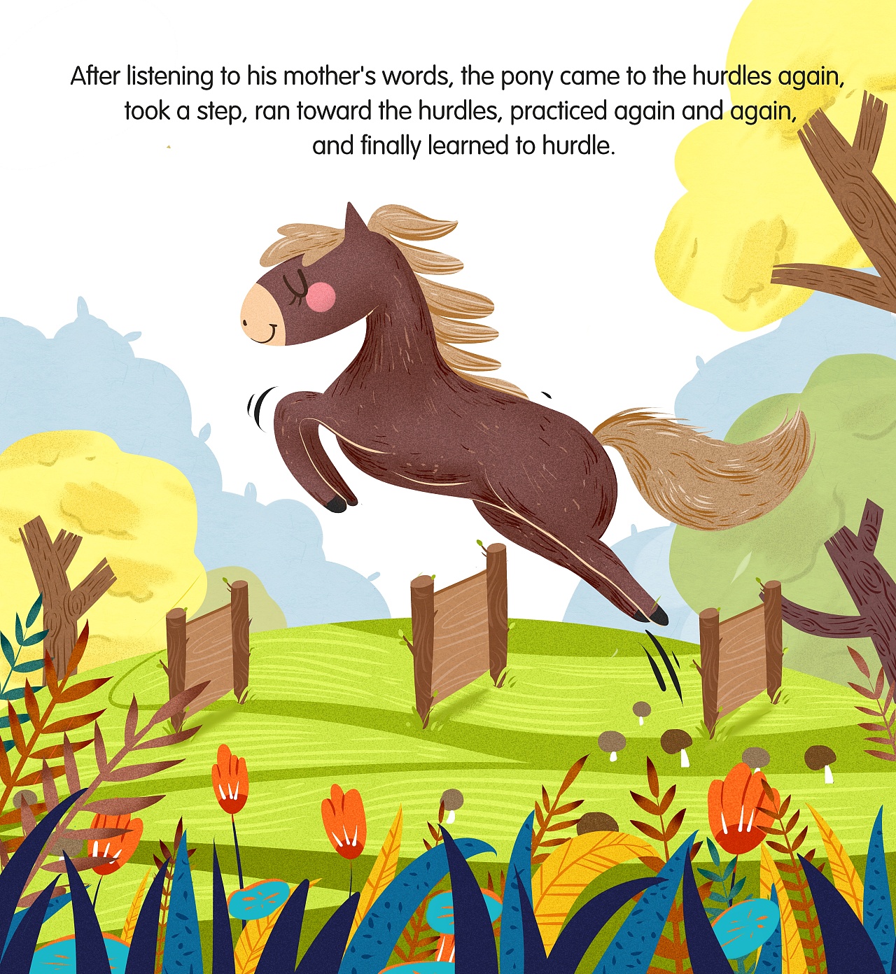小马跨栏 完成|插画|儿童插画|琴琴jiang - 原创作品 - 站酷 (zcool)