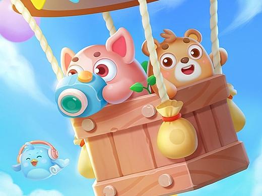 Q版插画-热气球