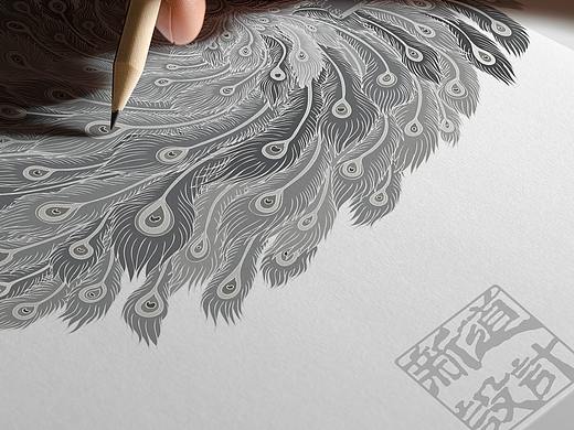 中吉號 蓝印孔雀 印记茶 新道设计作品 普洱茶包装设计