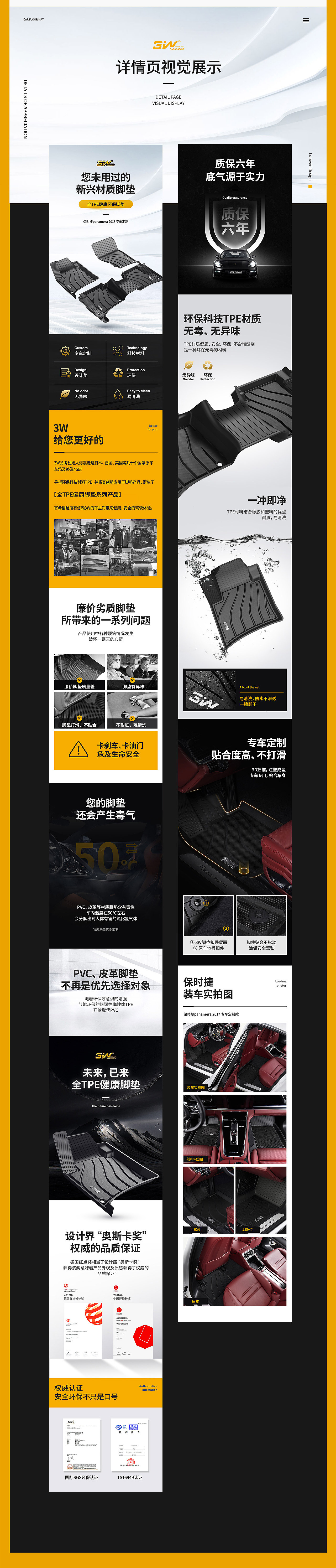 汽车脚垫详情页策划方案（图ZMTIzMjgzNTgw） - 电商 - 站酷设计师罗文123原创素材 - 站酷ZCOOL