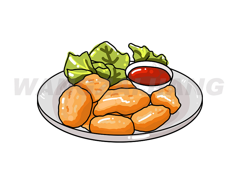 嘴巴寂寞的灵魂伴侣炸鸡系列手绘插画