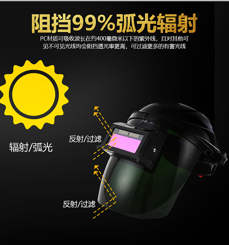 自动变光电焊面罩