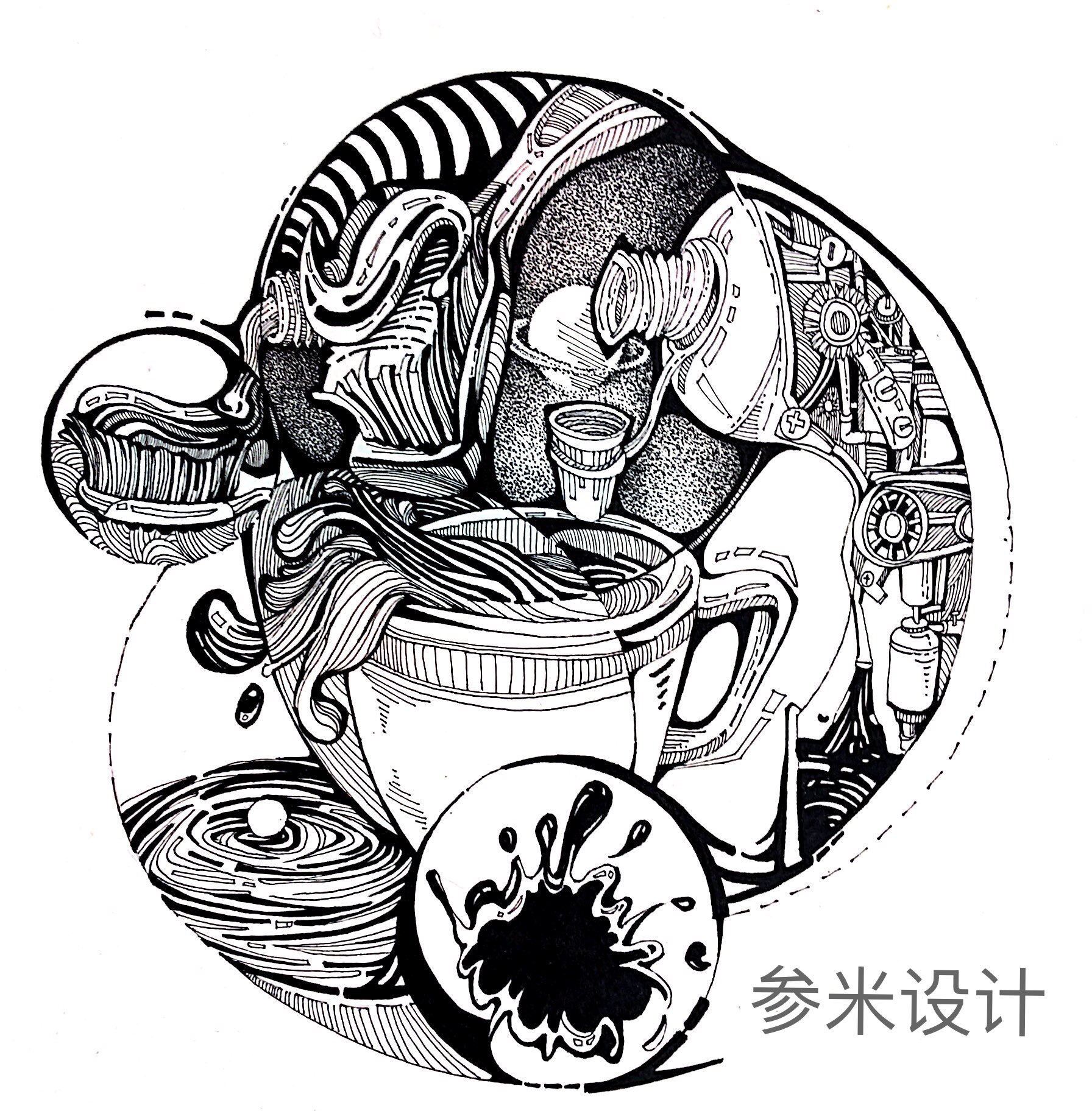 黑白装饰|插画|插画习作|温惠锋 - 原创作品 - 站酷 (zcool)