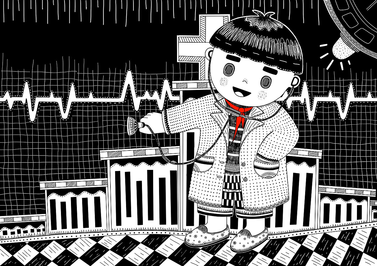 毕业设计-“童年梦”黑白插画设计（图ZNDk5NjYxNjQ=） - 概念设定 - 站酷设计师缄默不是淑原创素材 - 站酷ZCOOL