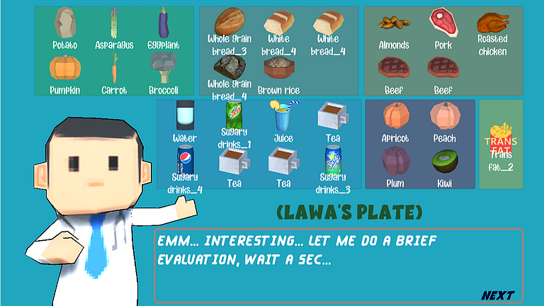 评分界面-回顾选择的食物