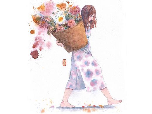 手繪水彩少女（女神節(jié)）（個人主頁-ZMzQwNzI2Njg=） - 創(chuàng)作習(xí)作 - 站酷設(shè)計師鴻哥原創(chuàng)素材 - 站酷ZCOOL