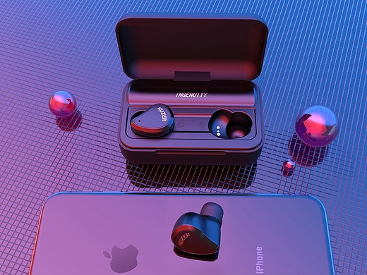 3c/电子产品设计渲染/蓝牙耳机外观设计