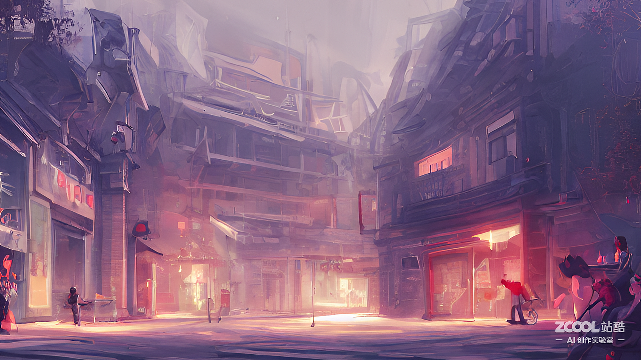 #AI创作实验室#街道 校园（图ZMzIxNjkwMDcy） - AI作品 - 站酷设计师杨智利原创素材 - 站酷ZCOOL