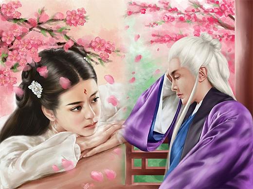 三生三世十里桃花——东华凤九手绘图（个人主页-ZMjQxOTI0MjQ=） - 创作习作 - 站酷设计师泥巴drawing原创素材 - 站酷ZCOOL