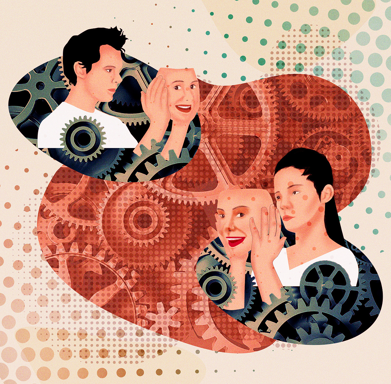 面具人生（图ZMTYwMzE2OTk2） - 艺术插画 - 站酷设计师梨子xxl原创素材 - 站酷ZCOOL