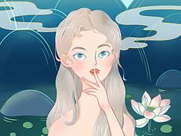 国潮风格插画练习