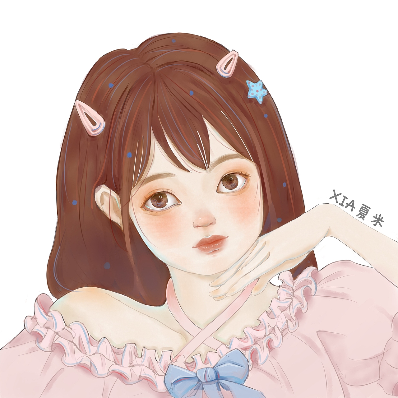 板绘伪厚涂女生头像_爱好画画的夏米-站酷zcool