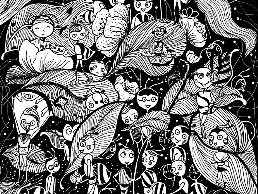 《蚂蚁音乐会》（个人主页-ZMzEzNjE2NDA=） - 艺术插画 - 站酷设计师鱼尾vivi原创素材 - 站酷ZCOOL