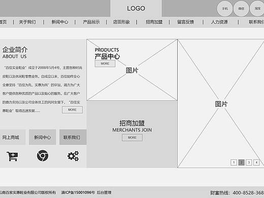 网站首页   原型图