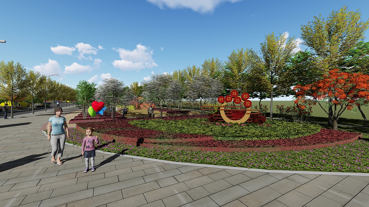 一些道路两侧绿化的效果图（图ZMTg0NjI2OTY0） - 景观设计 - 站酷设计师蒋荣荣原创素材 - 站酷ZCOOL