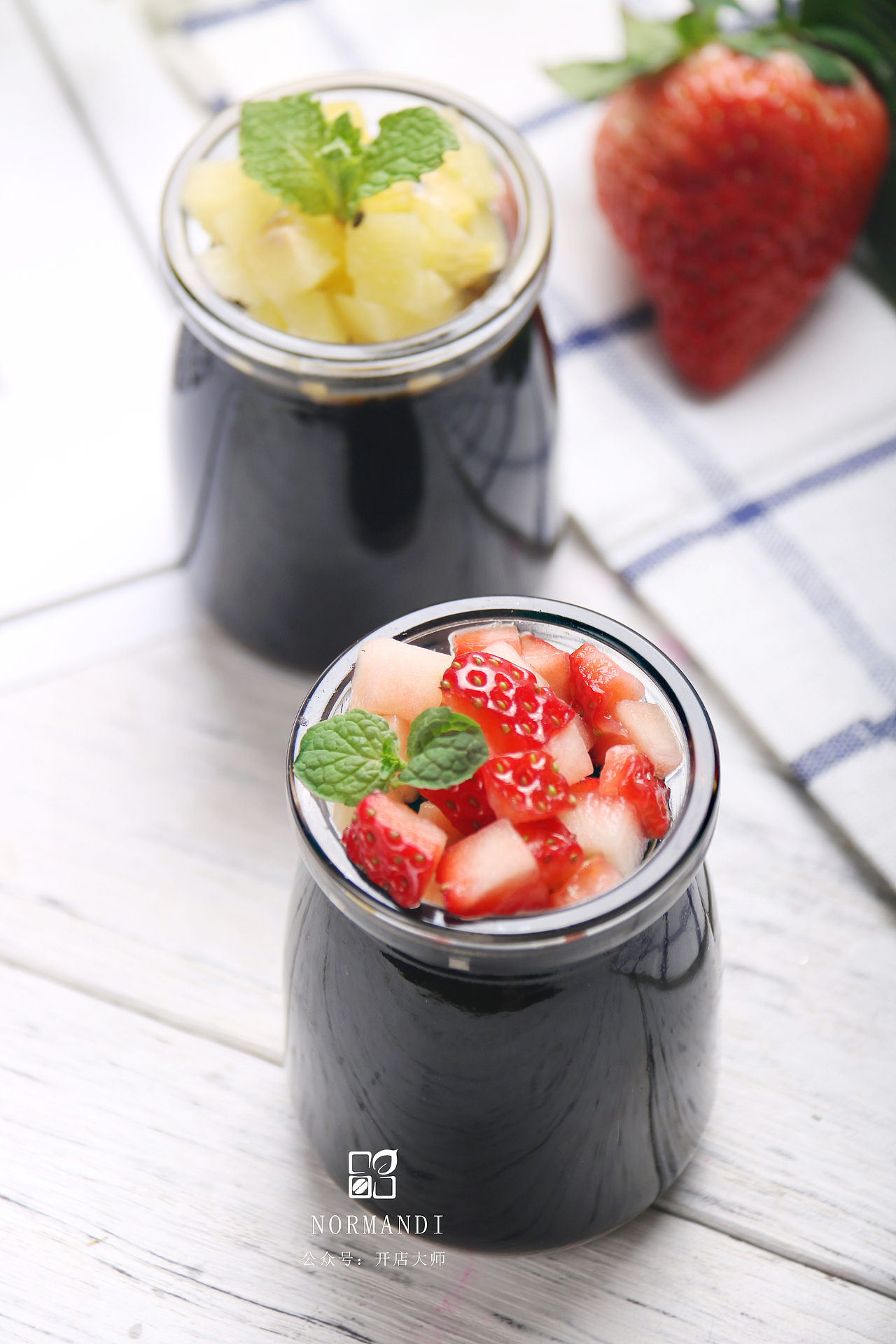 饮品和红茶冻拍摄