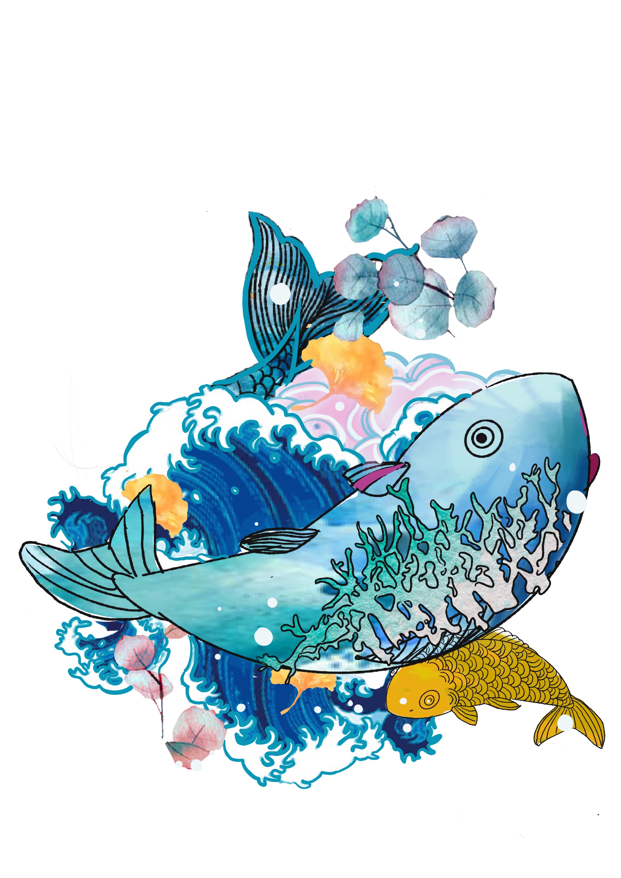 卡通海洋动物无缝图案插画图片素材_ID:129953813-Veer图库