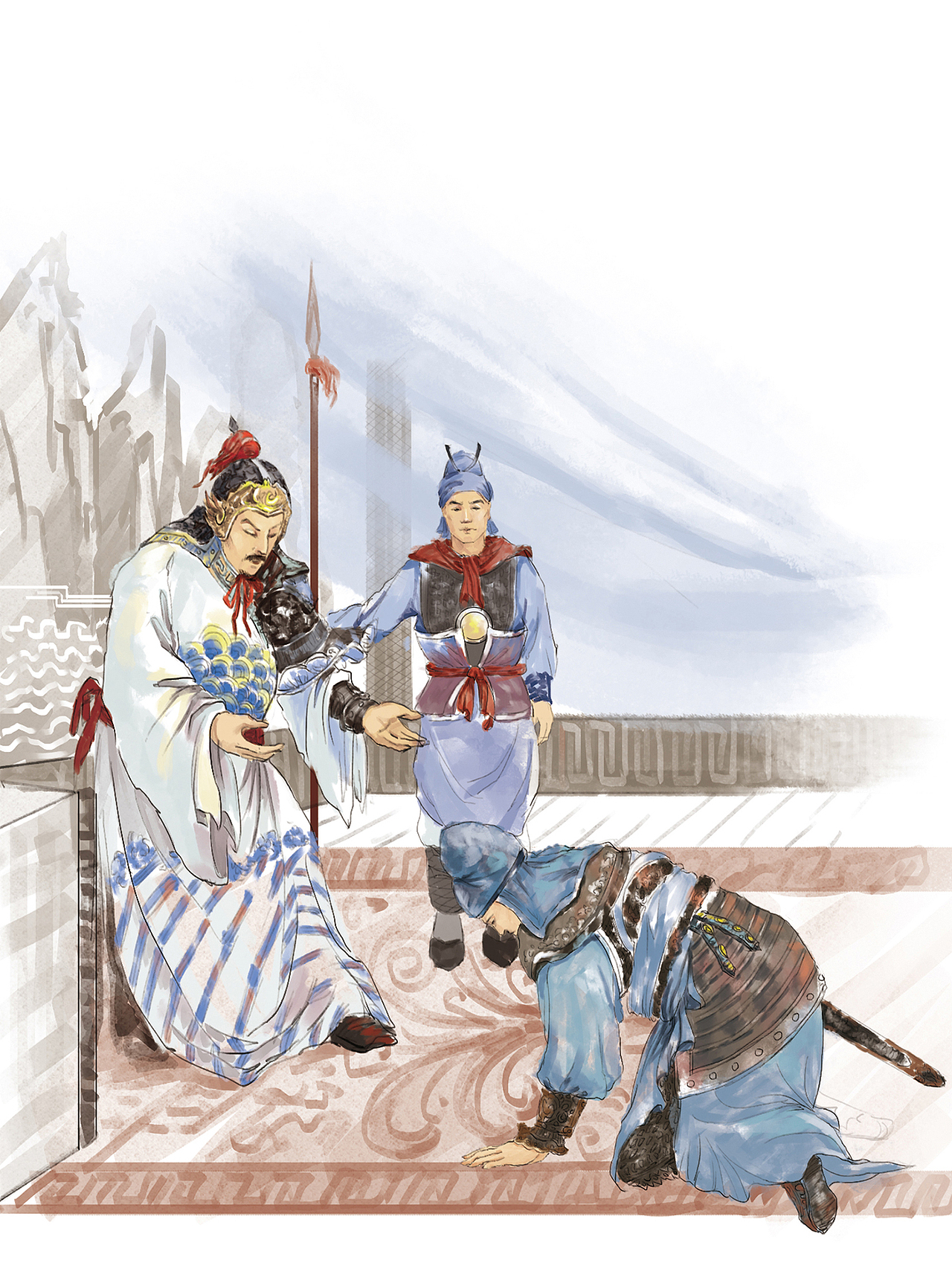 四大名著,《唐诗三百首》和《岳飞传》|插画|商业插画|天衣风扬_原创