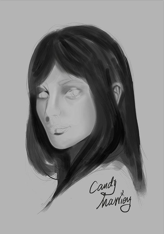 一张漂亮的黑白小姐姐的头像