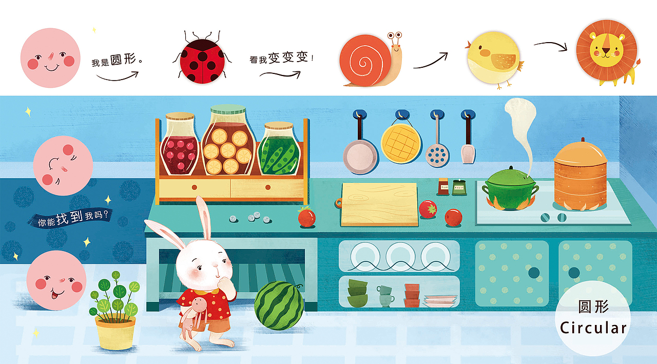 儿童 插画——认识形状