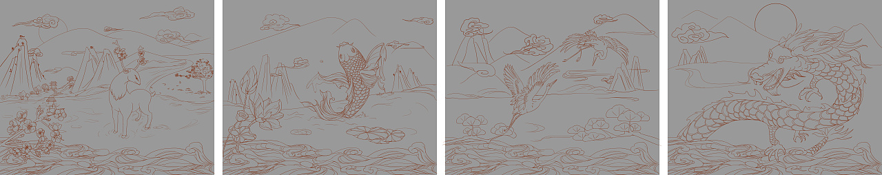 国风（图ZMjk1NTcwMTc2） - 商业插画 - 站酷设计师王小花0411原创素材 - 站酷ZCOOL