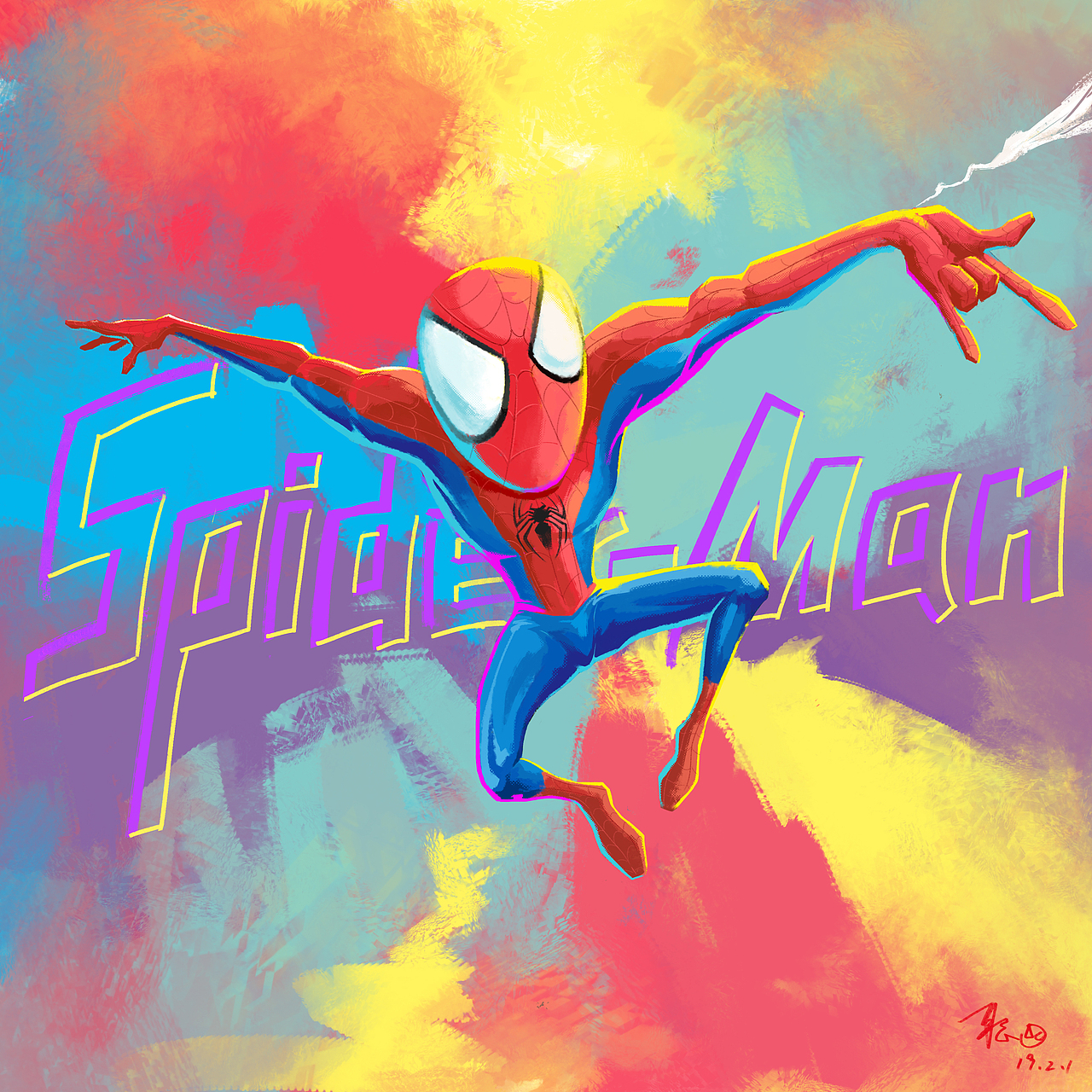 蜘蛛侠 Spider-Man（图ZMTQzNzI2Njg0） - 新锐潮流插画 - 站酷设计师左手的渍葱原创素材 - 站酷ZCOOL