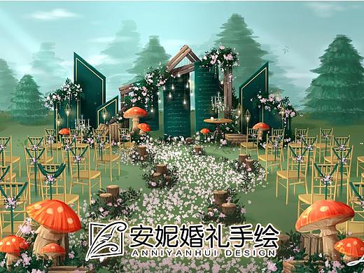 户外森系婚礼手绘