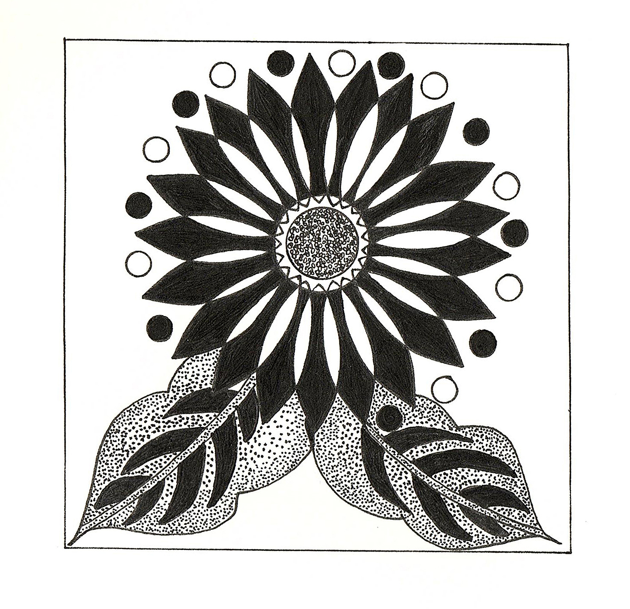 大学图形创意课作业图案课作业黑白装饰画作业