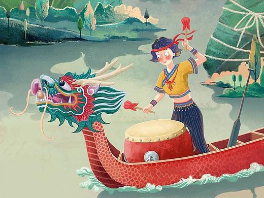 端午节插画海报