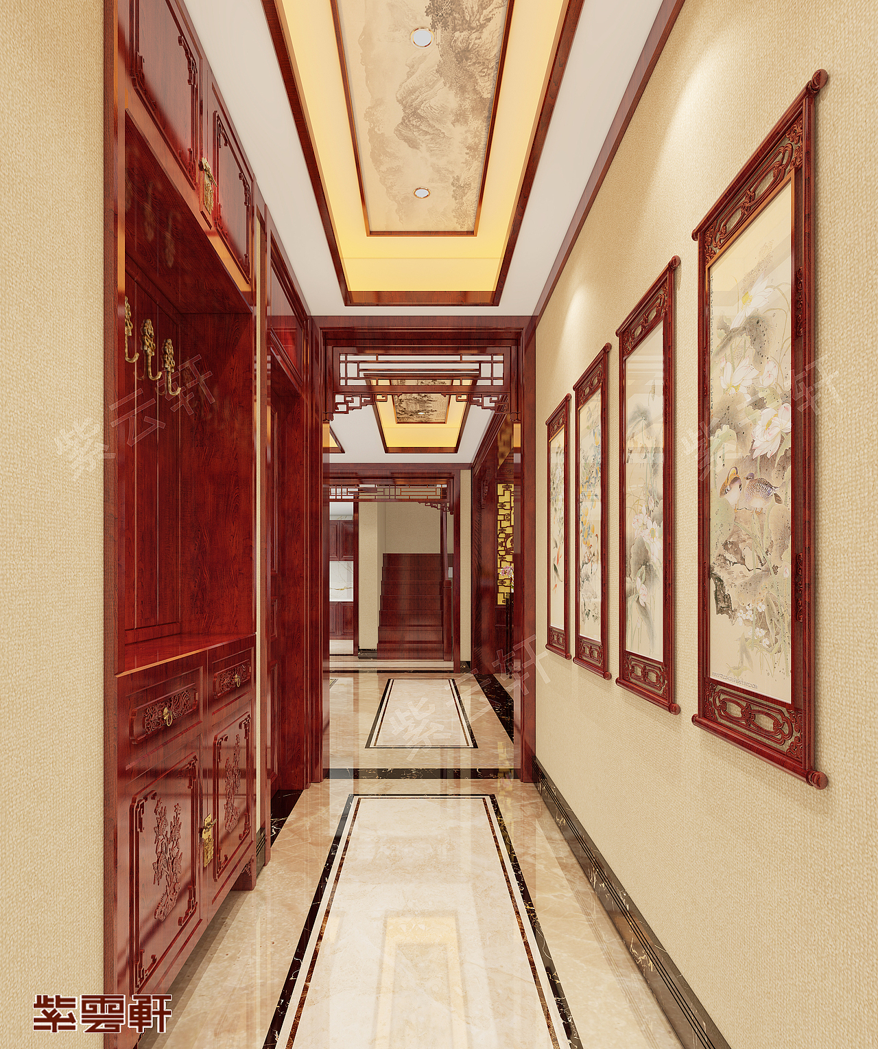 门厅中式设计 紫云轩