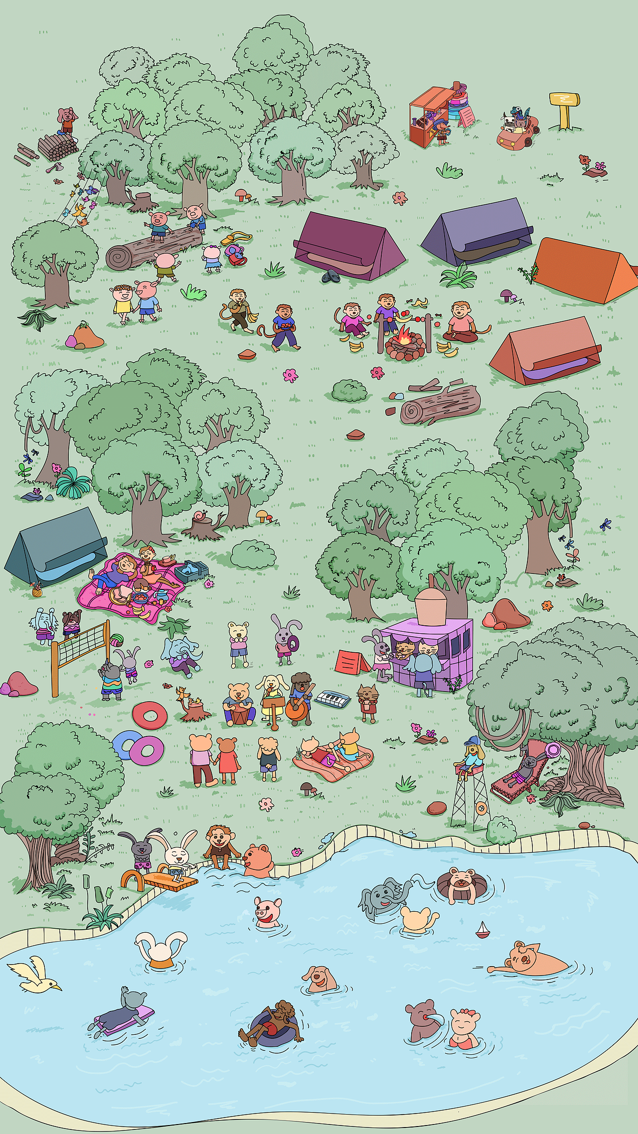 祭祀/聚会pa/森林（图ZMTg5MjIwMTI4） - 艺术插画 - 站酷设计师沿港西邮南姜原创素材 - 站酷ZCOOL