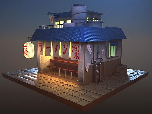 C4D《火影忍者》一乐拉面馆（个人主页-ZNDkxOTQ0NDA=） - 场景 - 站酷设计师麋鹿的大绵羊原创素材 - 站酷ZCOOL