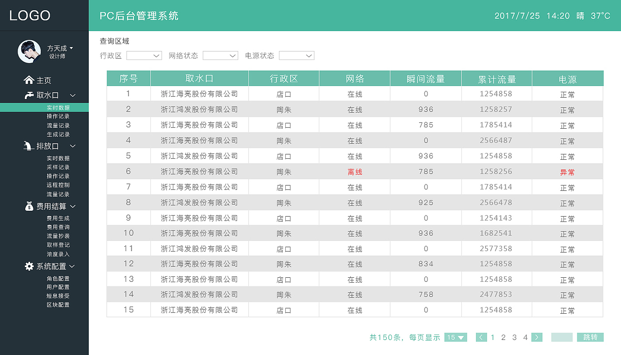 后台管理 工业 绿色