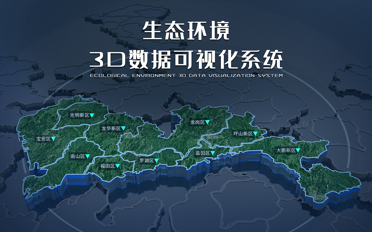 数据可视化设计-生态环境智慧环卫监控系统界面