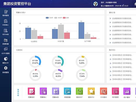 蓝色后台系统界面