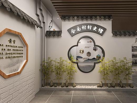 当代文化村史历史展示展览展馆设计3D效果图