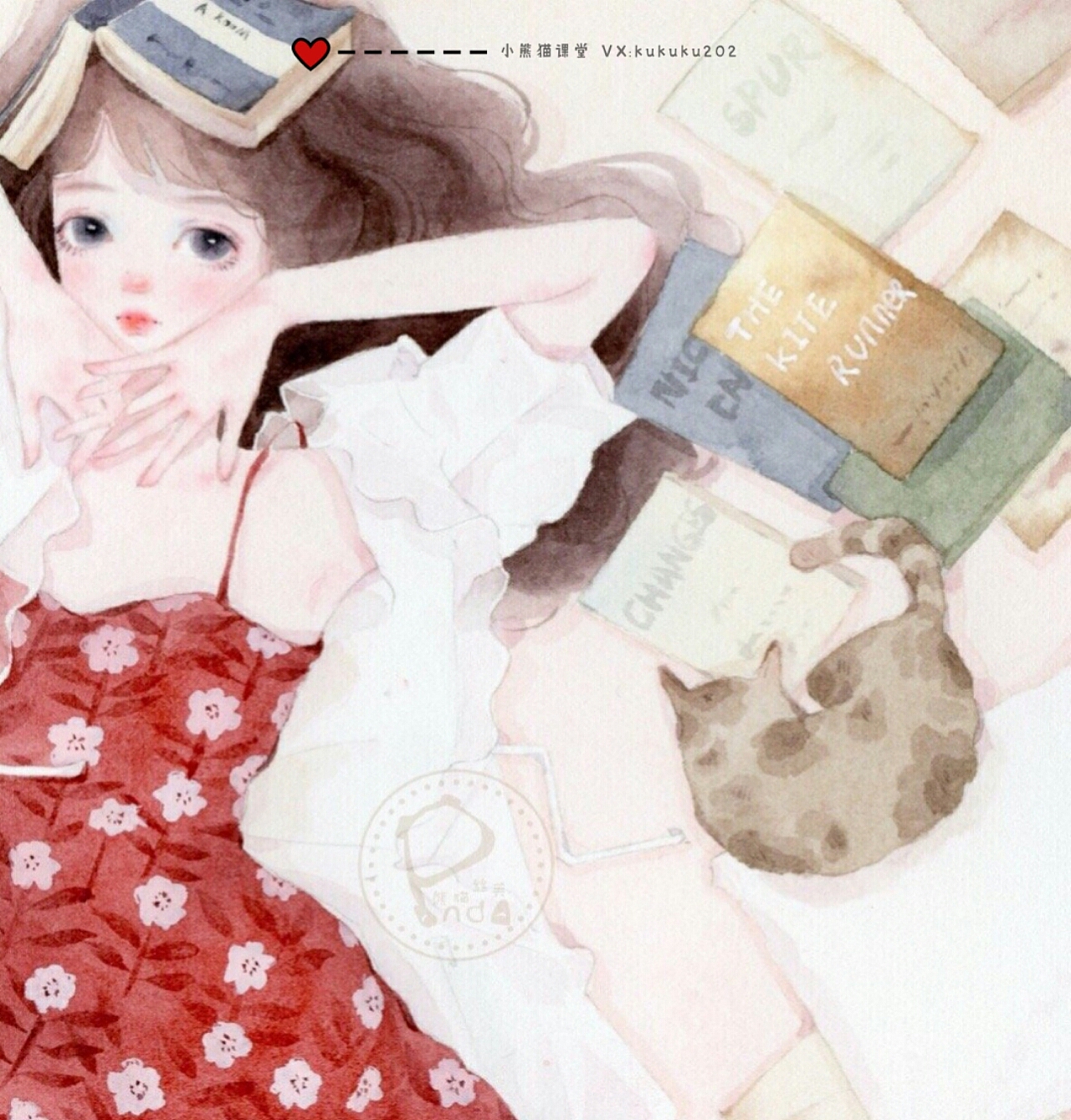 水彩手绘卡通插画手绘插画水彩教程森系少女头像壁纸（图ZMTY3MzU2MTcy） - 创作习作 - 站酷设计师熊猫胖哒原创素材 - 站酷ZCOOL