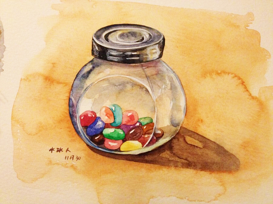 瓶子和美丽的糖豆|插画|涂鸦/潮流|王小七seven - 原创作品 - 站酷