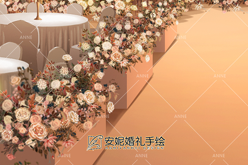 安妮婚礼手绘 | 暖阳（图ZMTY5NDI4Nzg0） - 舞台美术 - 站酷设计师安妮婚礼手绘原创素材 - 站酷ZCOOL