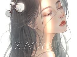 万花拟人——原创少女插画头像之棉花少女