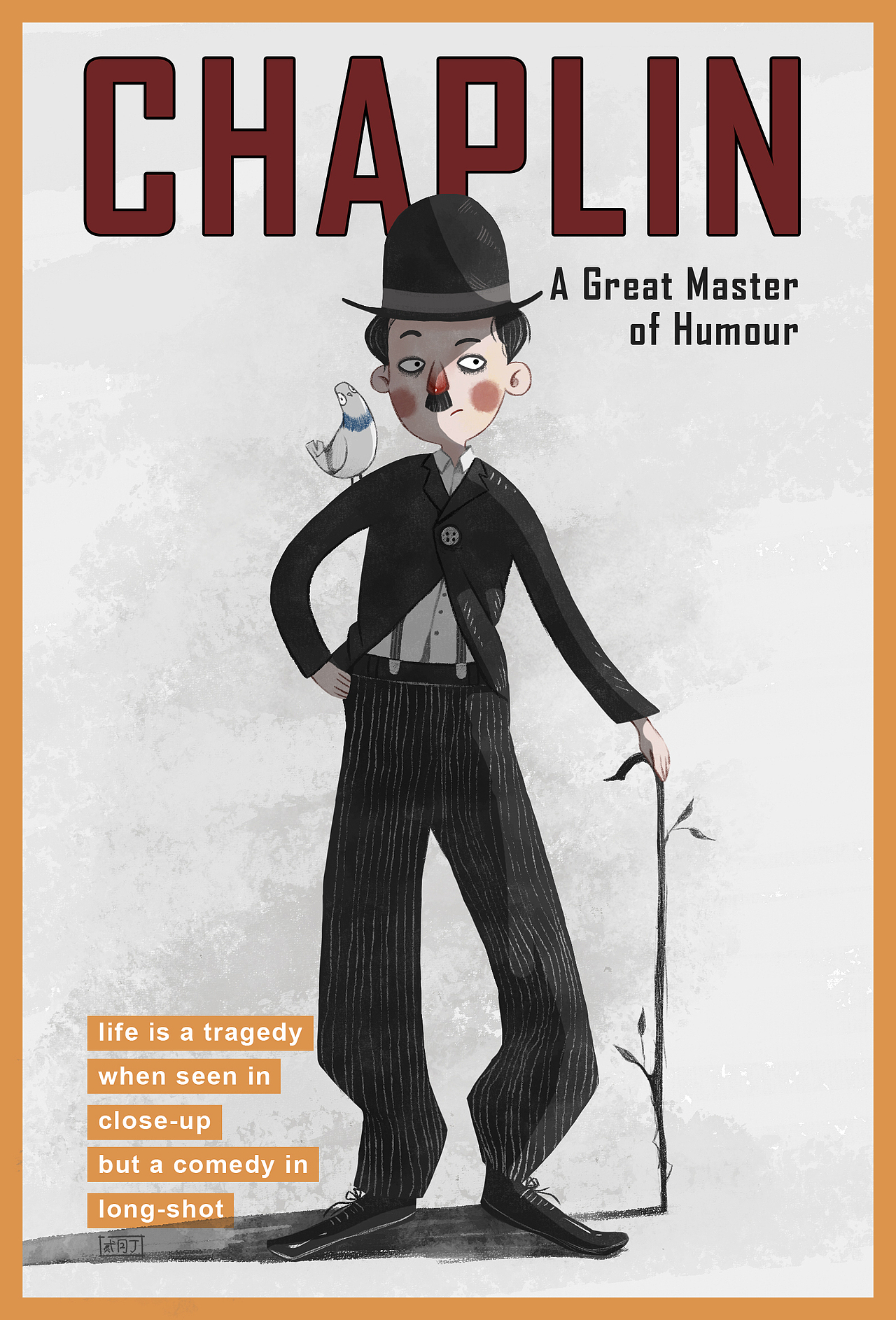 致敬# 卓别林|插画|艺术插画|贰月丁_原创作品-站酷zcool