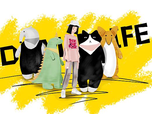 练习作品（个人主页-ZMzgxNzgyNjA=） - 新锐潮流插画 - 站酷设计师槐树影原创素材 - 站酷ZCOOL