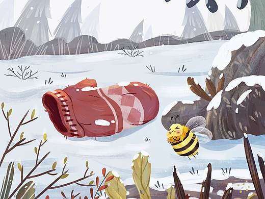 怕冷的小蜜蜂（个人主页-ZNDkyODI1ODQ=） - 儿童插画 - 站酷设计师无刻哩里原创素材 - 站酷ZCOOL