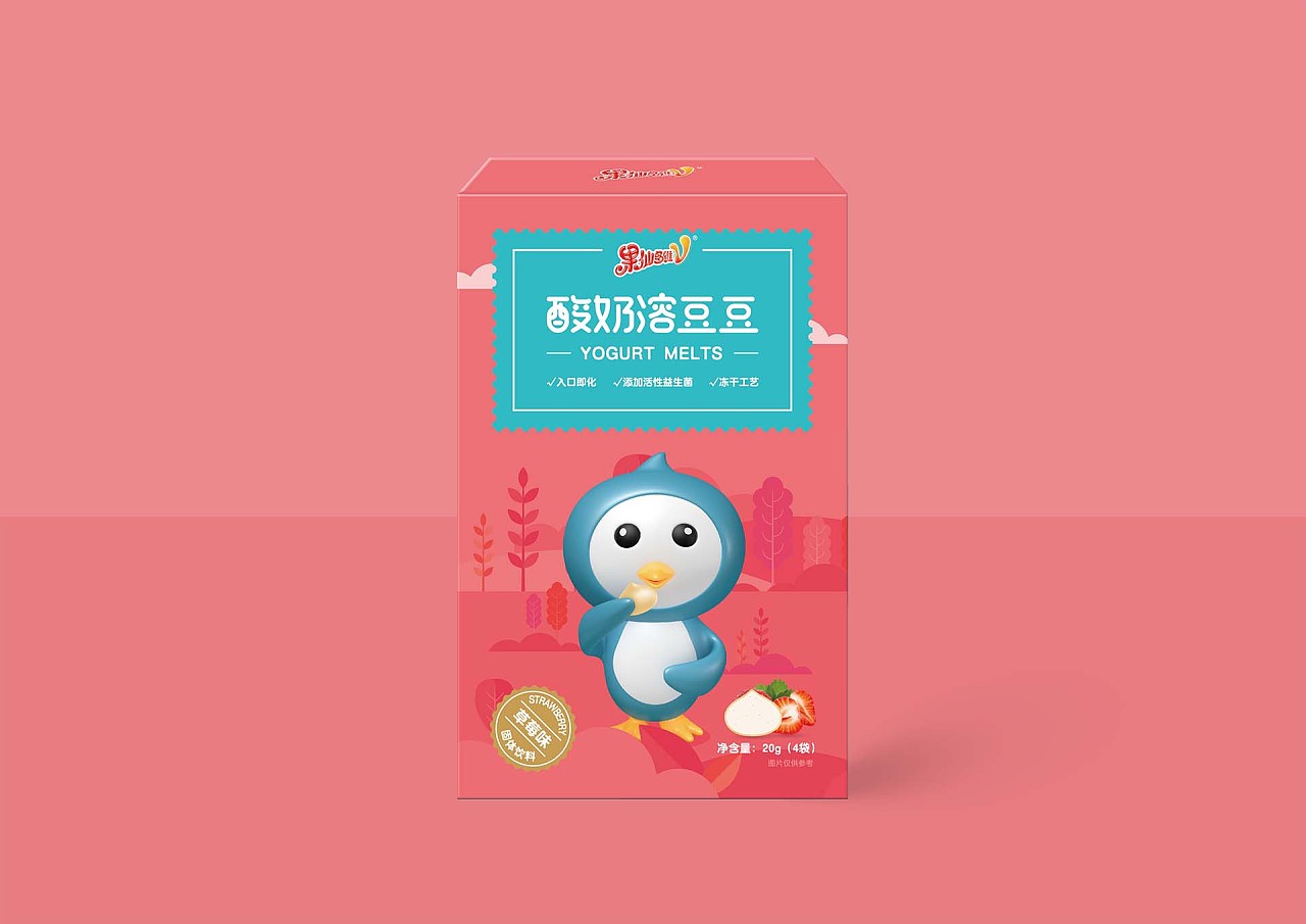 果仙多维酸奶溶豆豆包装设计
